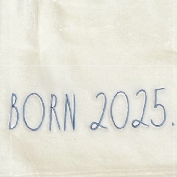 Rae Dunn - ‘Born 2025’ plush baby boy blanket. 30“ x 40“. NWT. Firm! - Picture 2 of 3